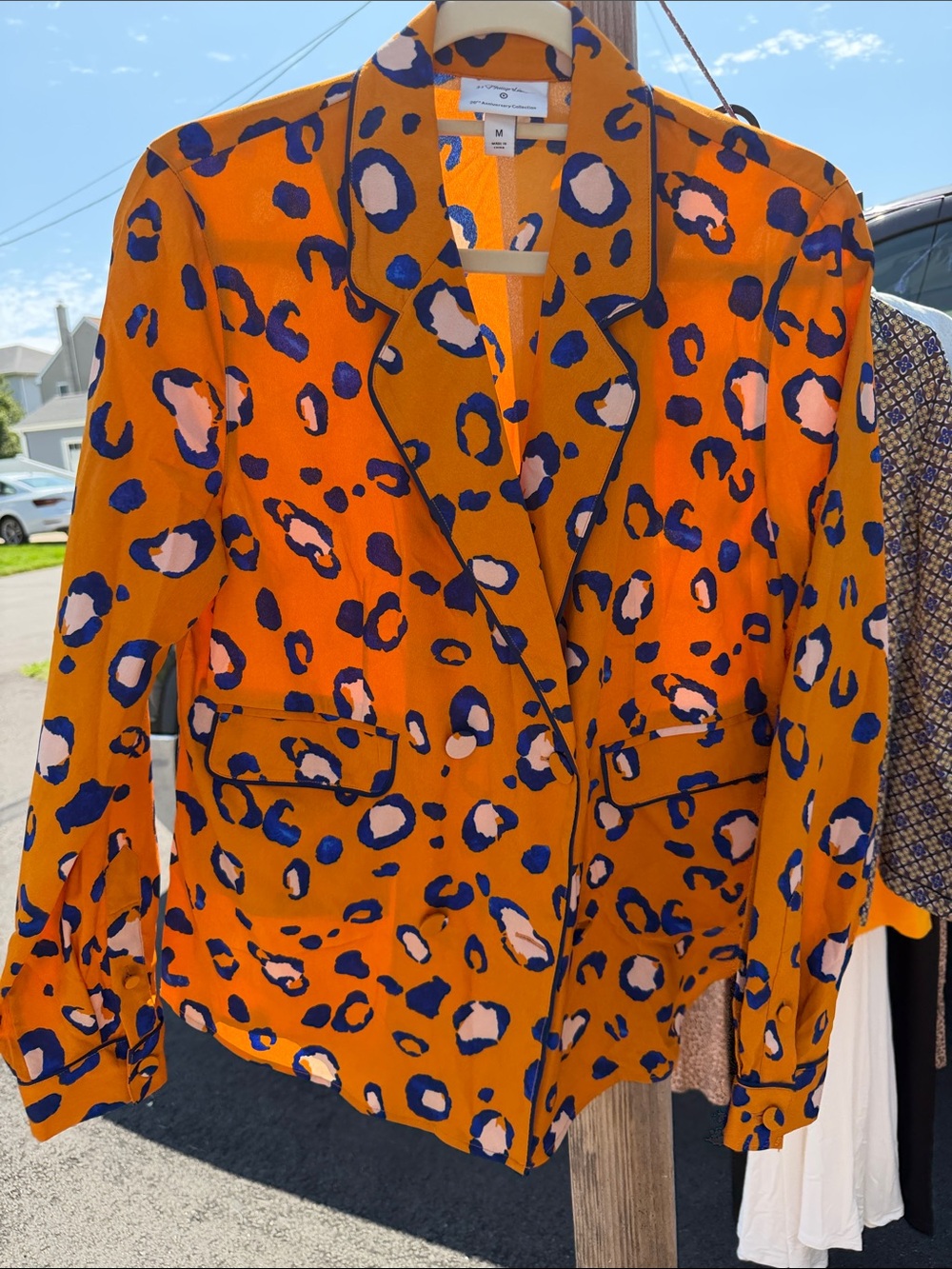 3.1 Phillip Lim Orange Leopard Print Blazer